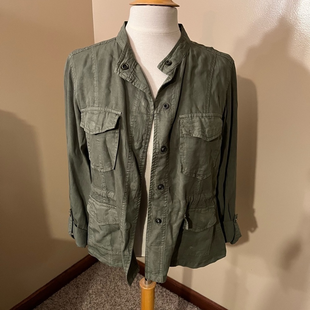 Sanctuary Olive Green Military Utility Jacket Sz S EUC